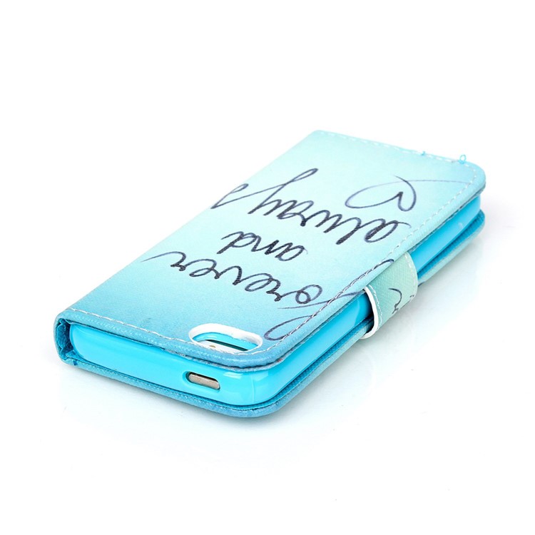 Horizontal Flip Wallet Leather Phone Cover for iPhone SE 5s 5 - Never and Always-5