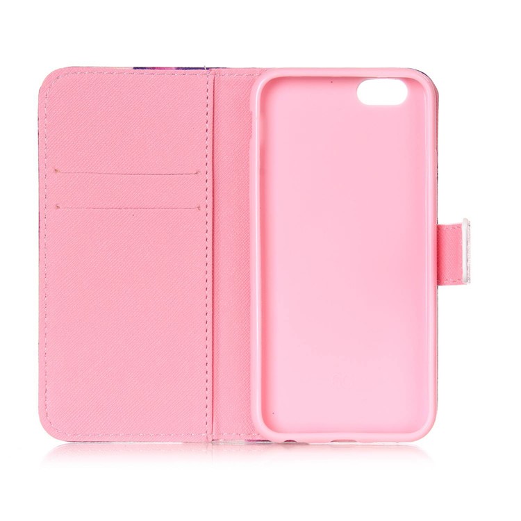 Wallet Leather Stand Case for iPhone 6s 6 - Flowers and Do not Touch my Phone-6