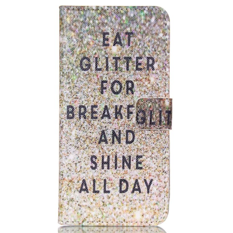 Magnetic Leather Stand Case for iPhone 6s Plus / 6 Plus Plus - Eat Glitter for Breakfast and Shine All Day-1