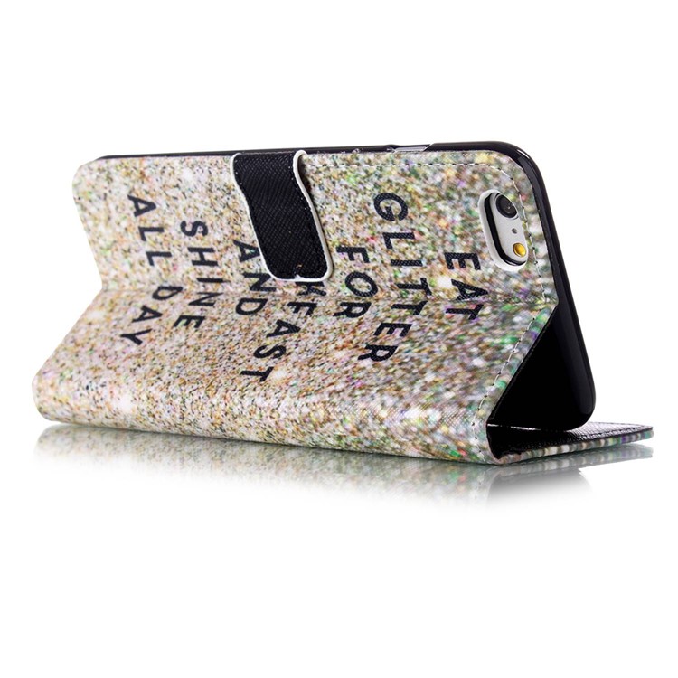 Magnetic Leather Stand Case for iPhone 6s Plus / 6 Plus Plus - Eat Glitter for Breakfast and Shine All Day-3
