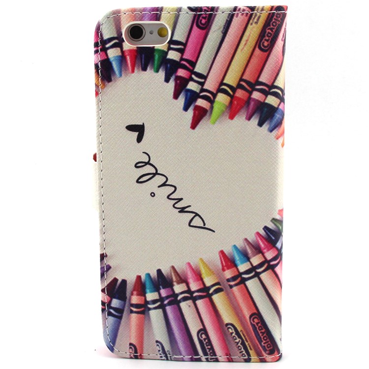 Crayons Circled Heart Leather Wallet Stand Case for iPhone 6 / 6s 4.7 inch-2