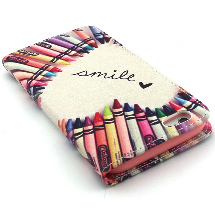 Crayons Circled Heart Leather Wallet Stand Case for iPhone 6 / 6s 4.7 inch-6