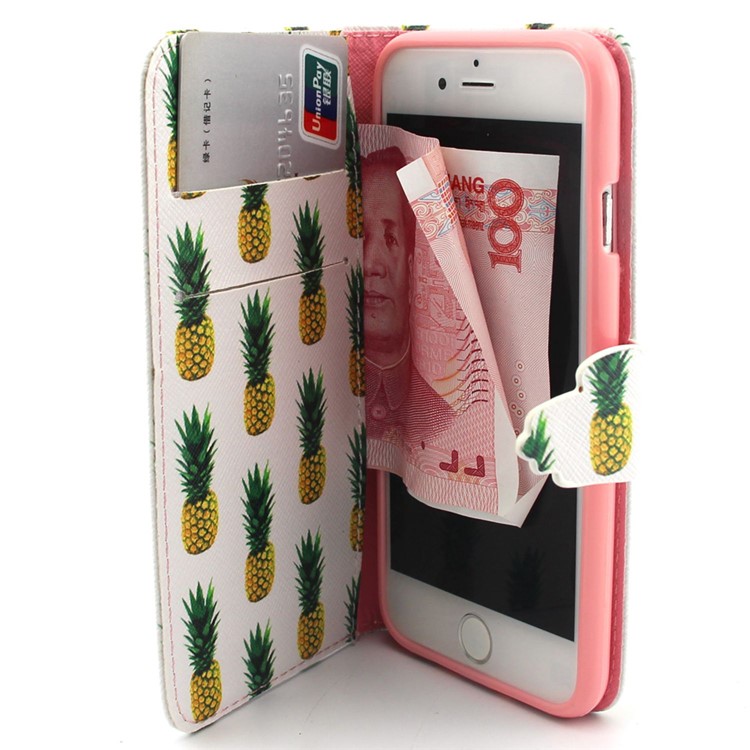 Pineapples Pattern Wallet Stand Leather Phone Case for iPhone 6 / 6s 4.7 inch-5