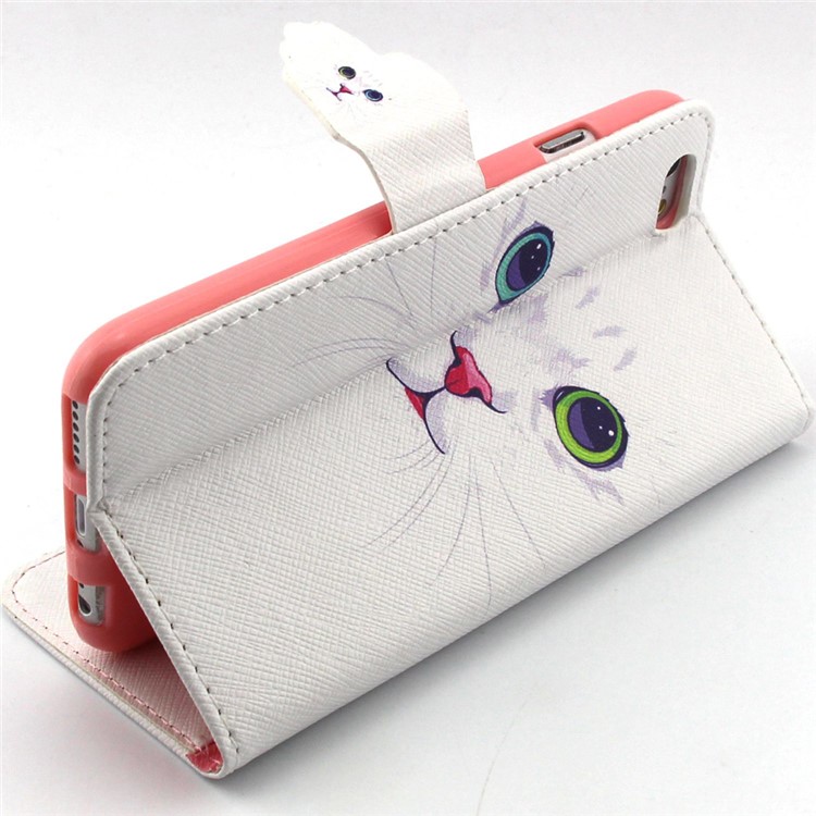 Cat with Red Nose Flip Wallet Stand Leather Shell for iPhone 6 / 6s 4.7 inch-3