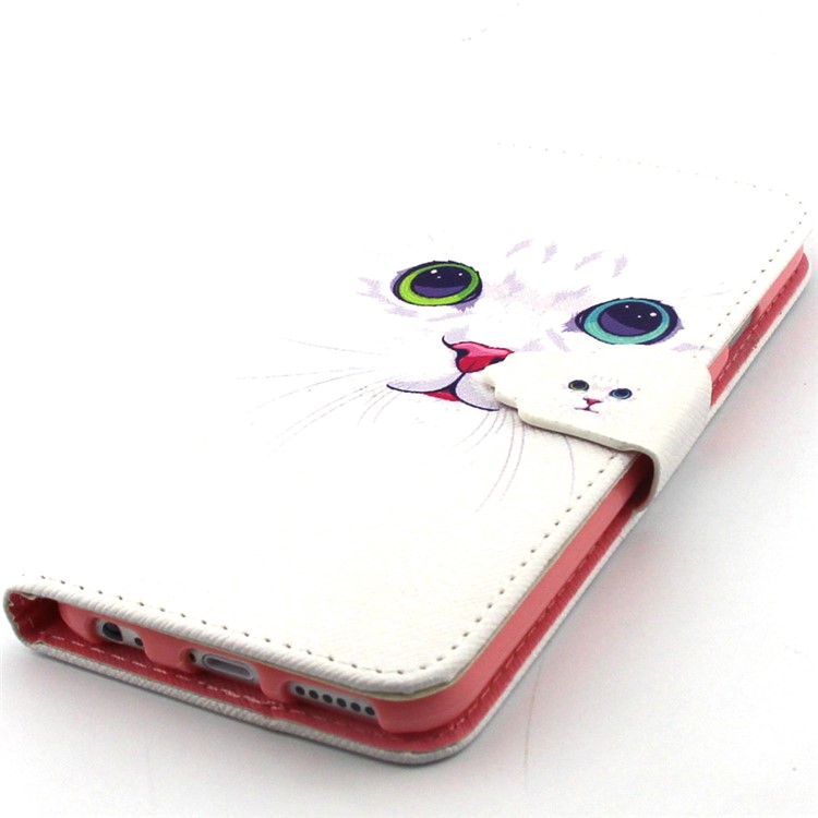 Cat with Red Nose Flip Wallet Stand Leather Shell for iPhone 6 / 6s 4.7 inch-5