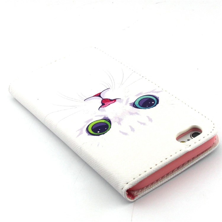 Cat with Red Nose Flip Wallet Stand Leather Shell for iPhone 6 / 6s 4.7 inch-6
