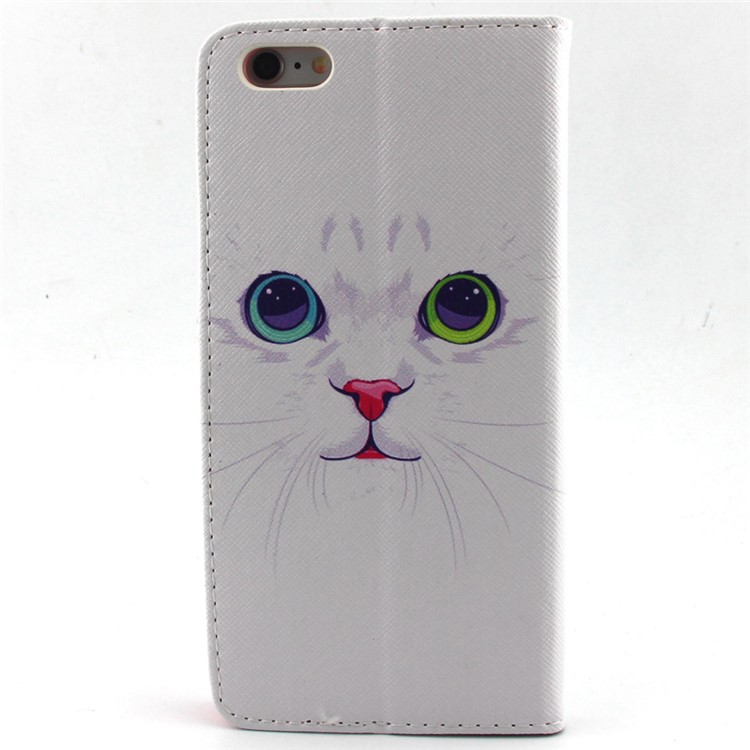 For iPhone 6 Plus / 6s Plus Flip Wallet Stand Leather Case - Cat with Red Nose-2