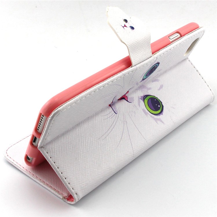 For iPhone 6 Plus / 6s Plus Flip Wallet Stand Leather Case - Cat with Red Nose-3