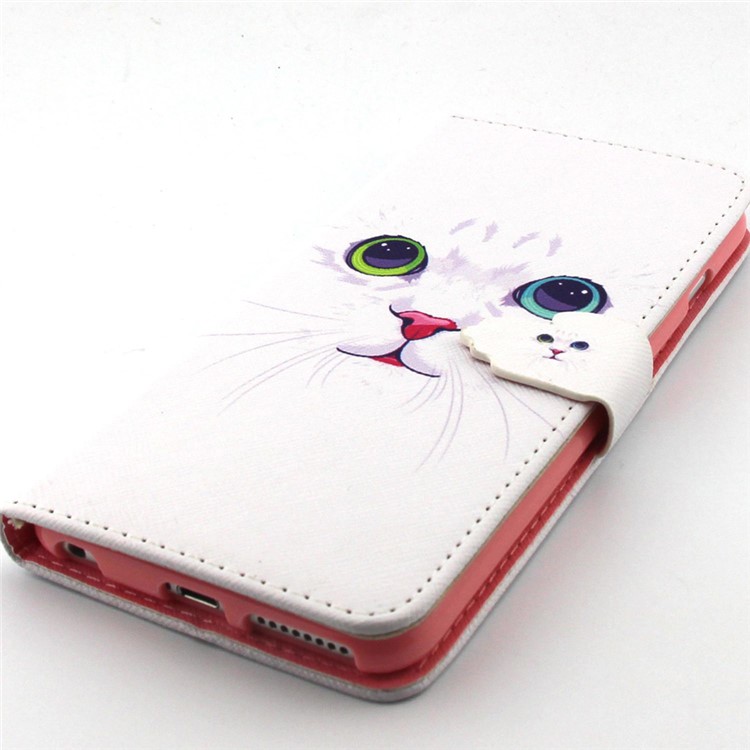 For iPhone 6 Plus / 6s Plus Flip Wallet Stand Leather Case - Cat with Red Nose-6