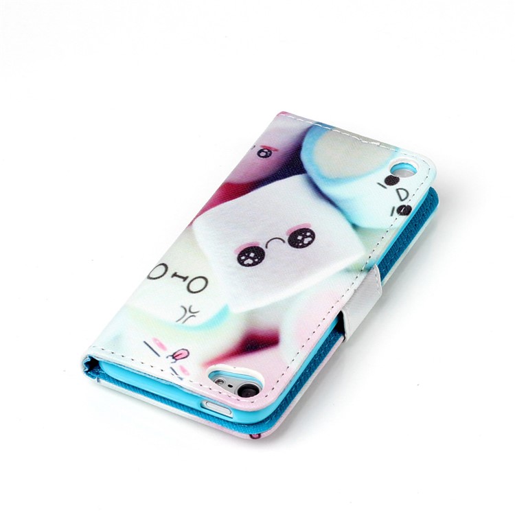 Wallet Leather Stand Cover Case for iPod Touch 5 - Cute Dessert-6