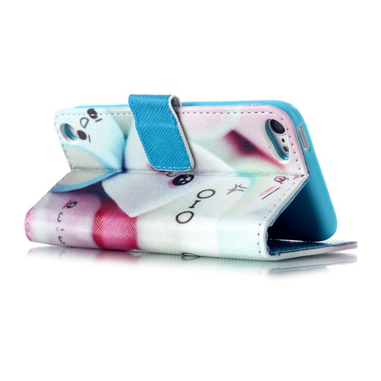 Wallet Leather Stand Cover Case for iPod Touch 5 - Cute Dessert-7