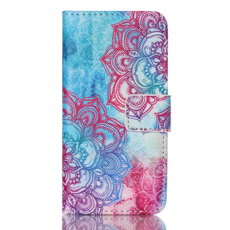 Magnetic Leather Stand Case for iPod Touch 5 - Henna Lotus-1