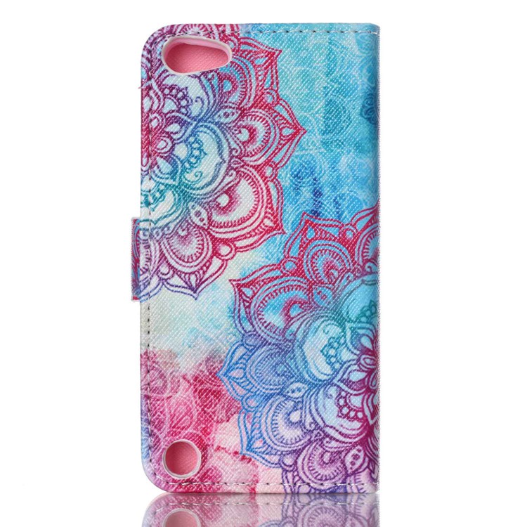 Magnetic Leather Stand Case for iPod Touch 5 - Henna Lotus-2