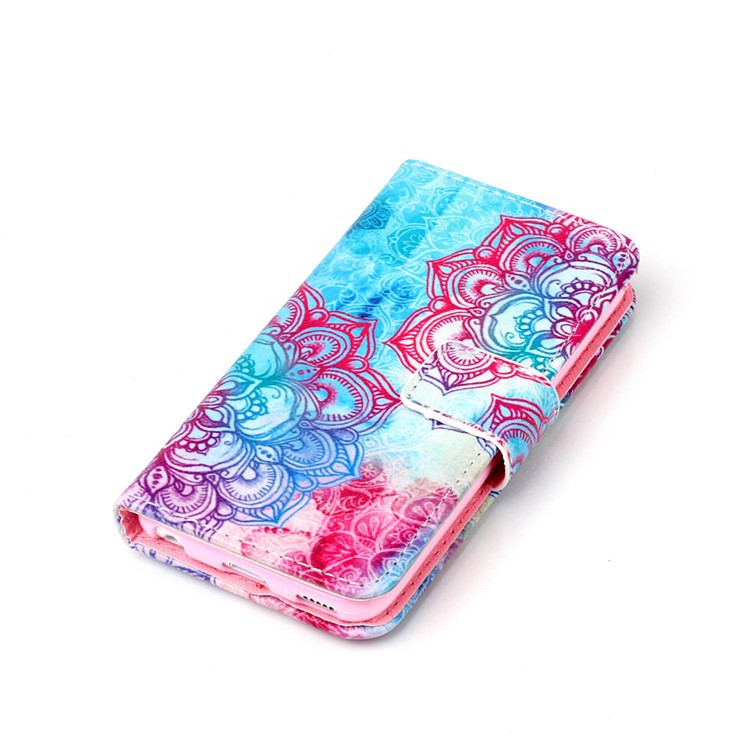 Magnetic Leather Stand Case for iPod Touch 5 - Henna Lotus-5