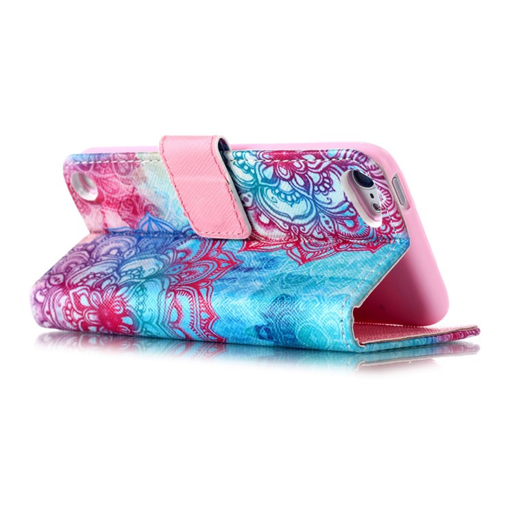Magnetic Leather Stand Case for iPod Touch 5 - Henna Lotus-7