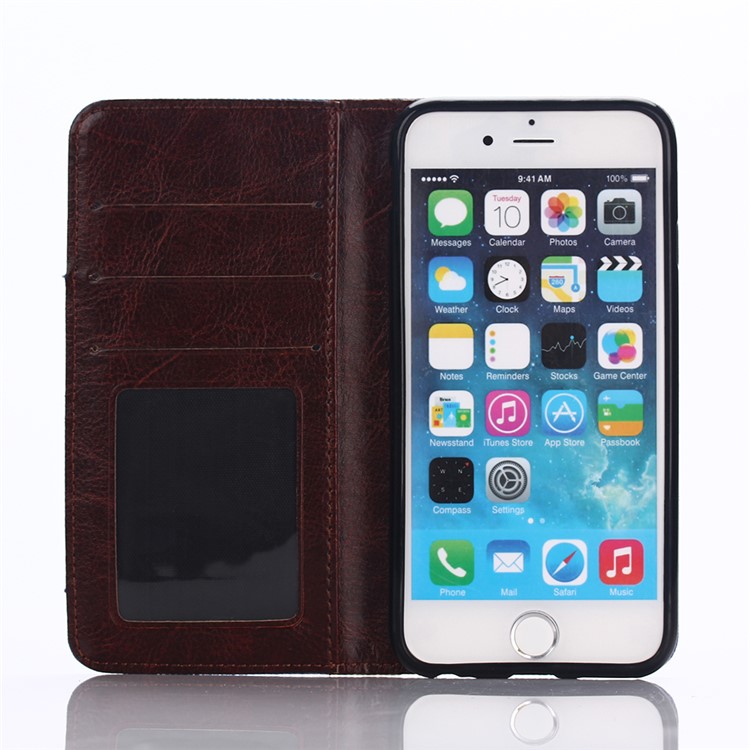 For iPhone 6s Plus 5.5-inch Pocket Design Jeans Cloth Wallet Leather Cover - Dark Blue-3