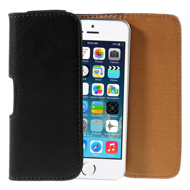 Litchi Grain Magnetic Leather Pouch Cover Holster for iPhone SE 5s 5 5c, Size: 127 x 60 x 12mm-5