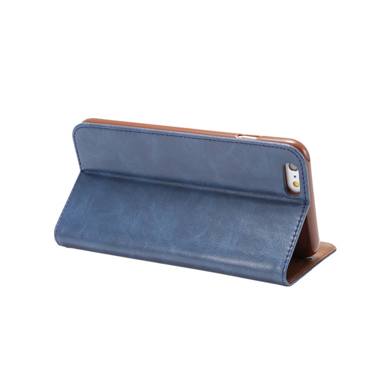 Magnetic Crazy Horse Leather Protective Case for iPhone 6s / 6 4.7 inch with Stand - Blue-7
