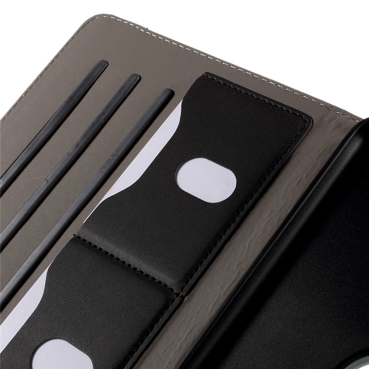 Cloth Skin Smart Leather Case with Swivel Stand for iPad Mini 4 - Black-10