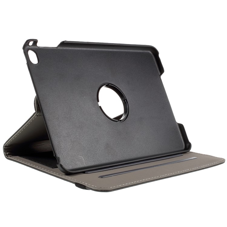 Cloth Skin Smart Leather Case with Swivel Stand for iPad Mini 4 - Black-5