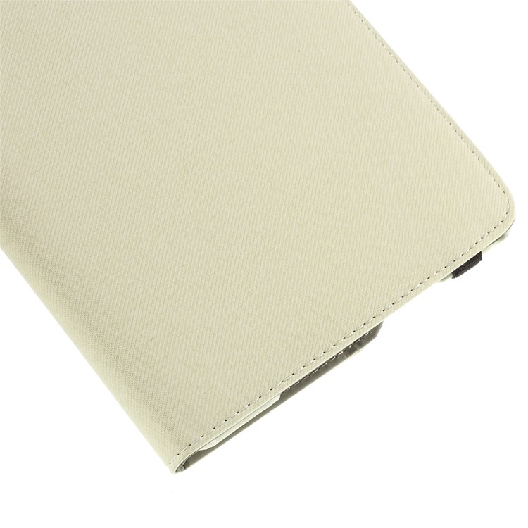 Cloth Skin Leather Cover with Swivel Stand for iPad Mini 4 - White-11