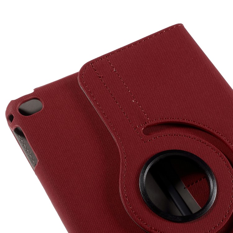 Cloth Skin Rotary Stand Leather Cover for iPad Mini 4 - Red-12