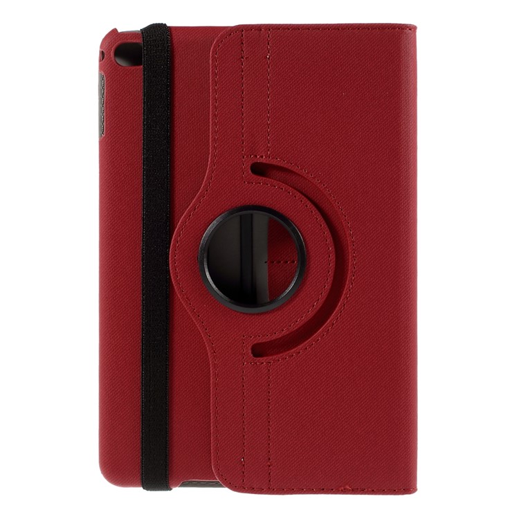 Cloth Skin Rotary Stand Leather Cover for iPad Mini 4 - Red-3