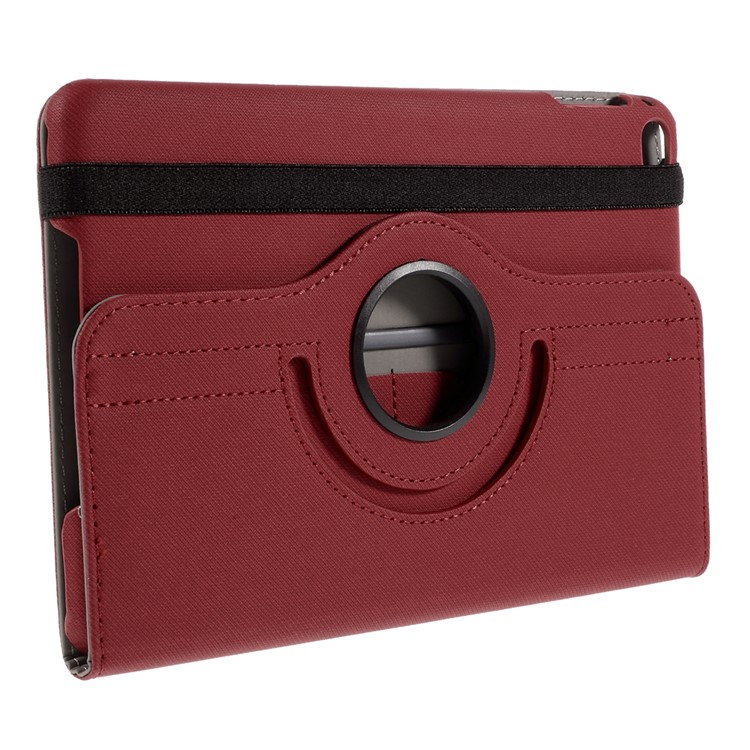 Cloth Skin Rotary Stand Leather Cover for iPad Mini 4 - Red-4