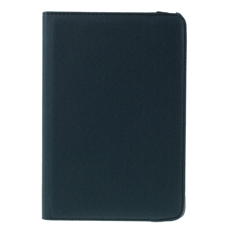 Cloth Skin Card Holder Leather Cover with Swivel Stand for iPad Mini 4 - Dark Blue-2