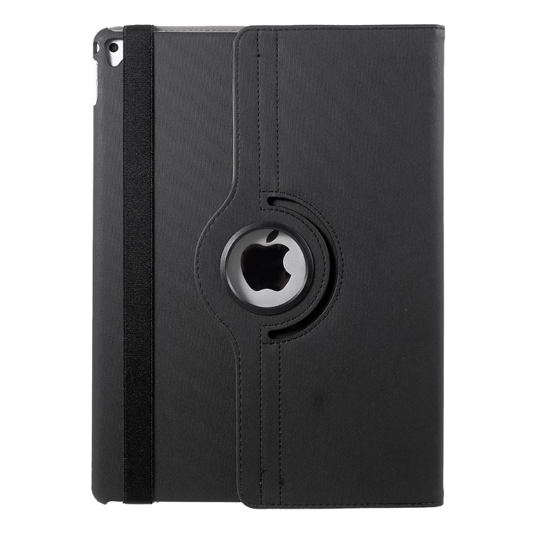 Cloth Skin Rotary Stand Smart Leather Case for iPad Pro 12.9 inch - Black-5
