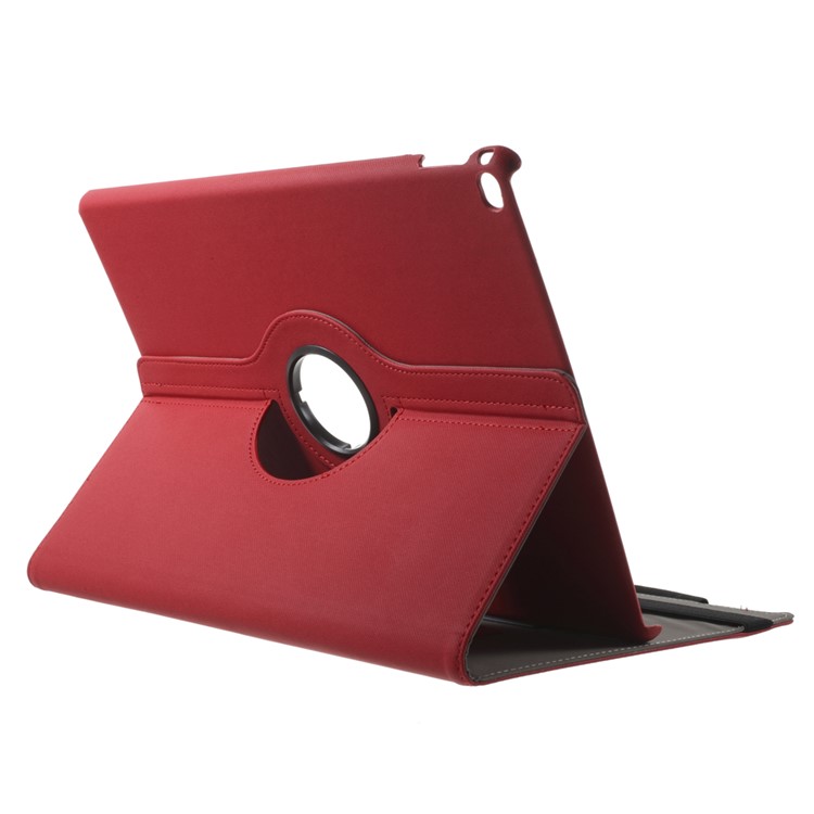 Cloth Skin Rotary Stand Smart Leather Cover for iPad Pro 12.9 inch - Red-4