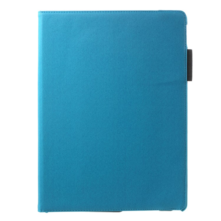 Cloth Skin Smart Leather Protective Case for iPad Pro 12.9 inch with Swivel Stand - Baby Blue-2