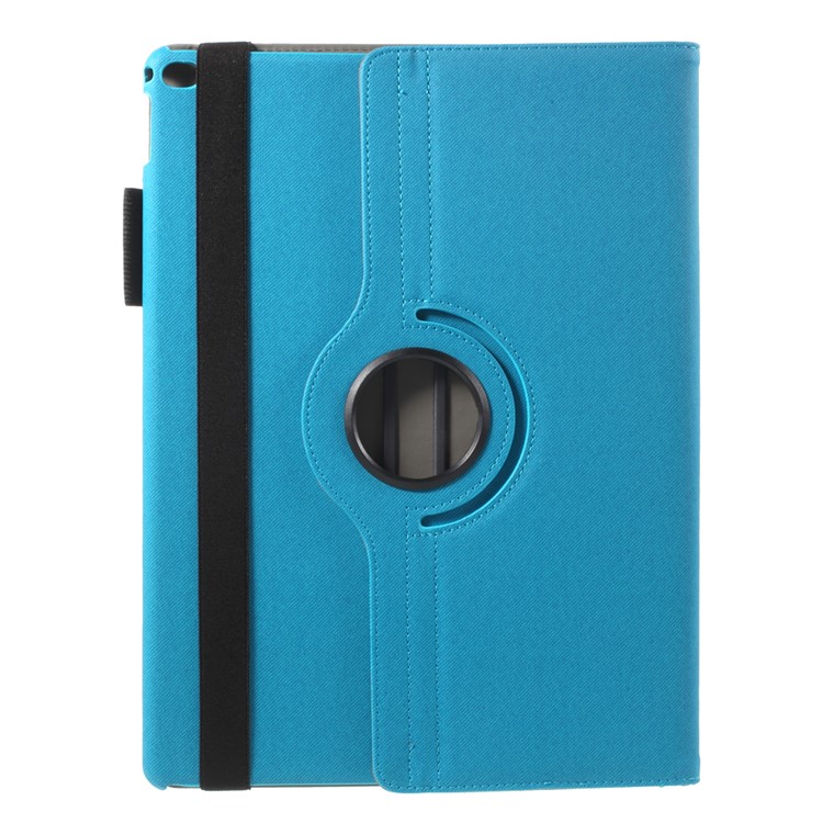 Cloth Skin Smart Leather Protective Case for iPad Pro 12.9 inch with Swivel Stand - Baby Blue-3