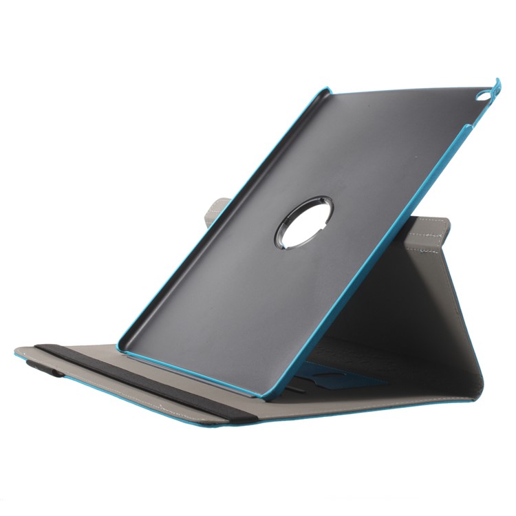 Cloth Skin Smart Leather Protective Case for iPad Pro 12.9 inch with Swivel Stand - Baby Blue-5