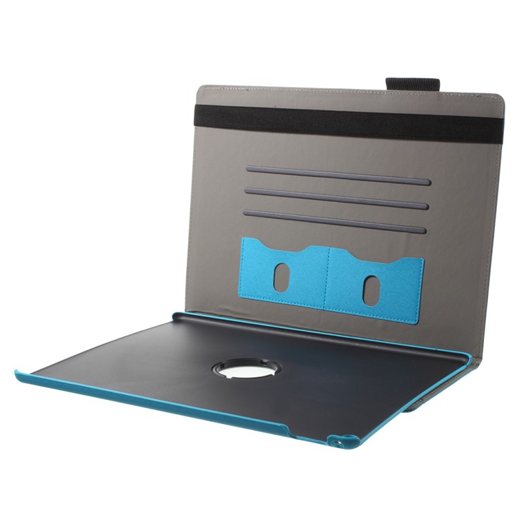 Cloth Skin Smart Leather Protective Case for iPad Pro 12.9 inch with Swivel Stand - Baby Blue-7