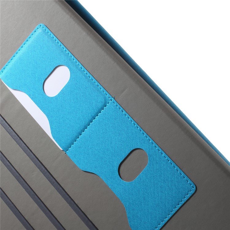 Cloth Skin Smart Leather Protective Case for iPad Pro 12.9 inch with Swivel Stand - Baby Blue-8