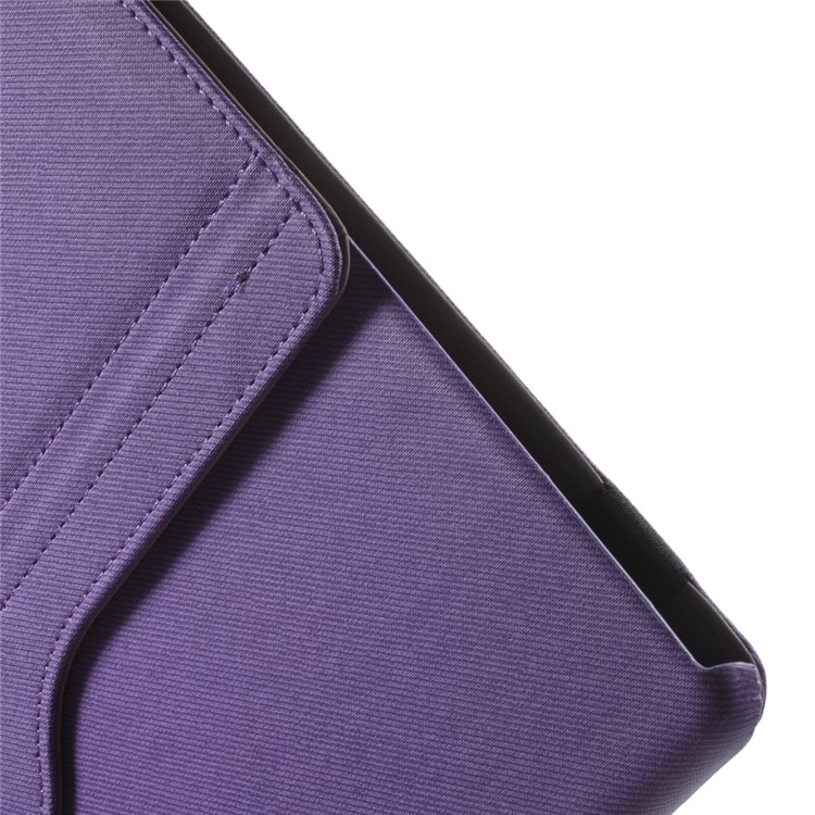 Cloth Skin Rotary Stand Smart Leather Cover Shell for iPad Pro 12.9 inch - Purple-10