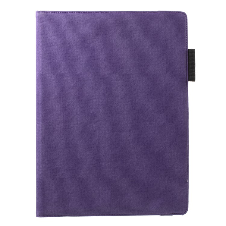 Cloth Skin Rotary Stand Smart Leather Cover Shell for iPad Pro 12.9 inch - Purple-2