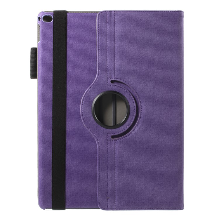 Cloth Skin Rotary Stand Smart Leather Cover Shell for iPad Pro 12.9 inch - Purple-3