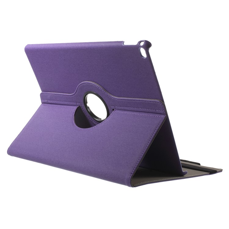 Cloth Skin Rotary Stand Smart Leather Cover Shell for iPad Pro 12.9 inch - Purple-4