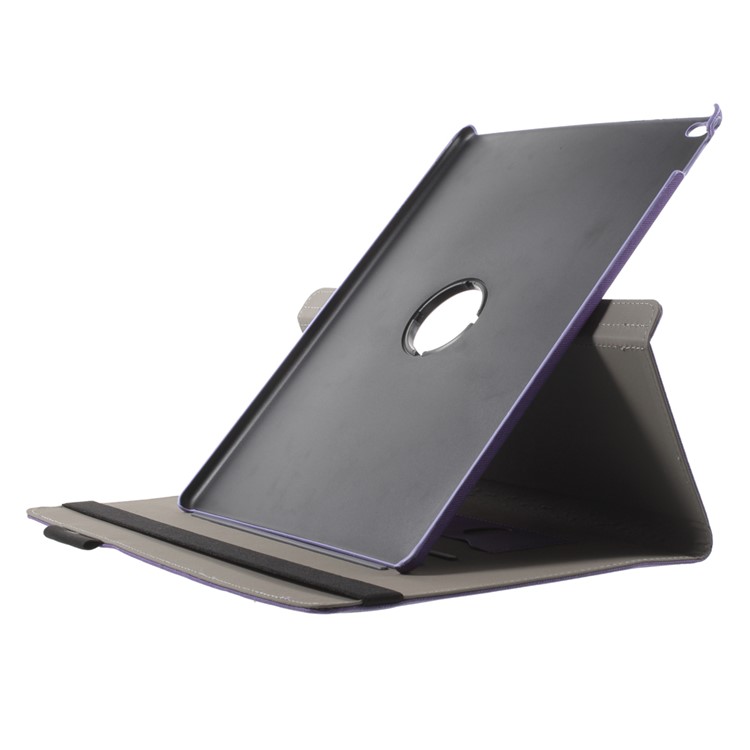 Cloth Skin Rotary Stand Smart Leather Cover Shell for iPad Pro 12.9 inch - Purple-5