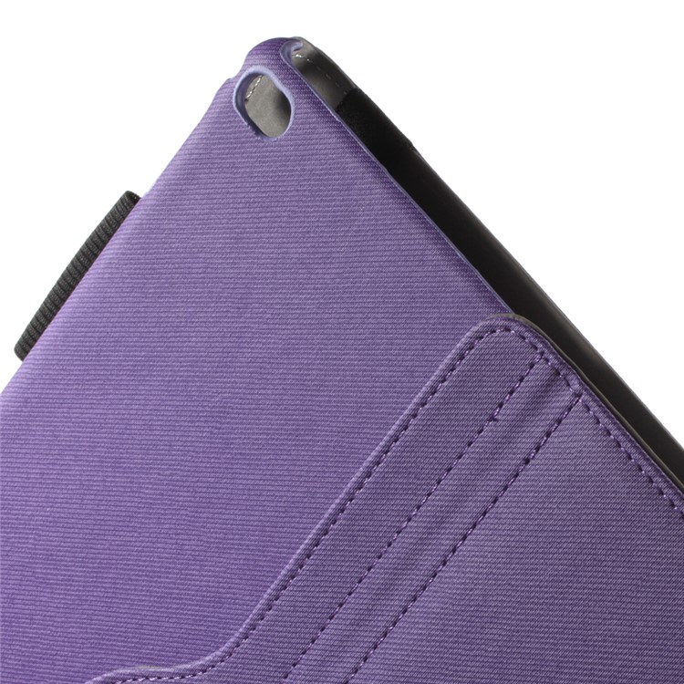 Cloth Skin Rotary Stand Smart Leather Cover Shell for iPad Pro 12.9 inch - Purple-8