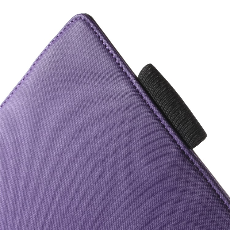 Cloth Skin Rotary Stand Smart Leather Cover Shell for iPad Pro 12.9 inch - Purple-9