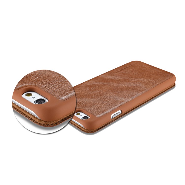 G-CASE Série De Negócios Para Iphone 6s 6 Capa De Couro Titular Da Placa De Capa - Castanho-2
