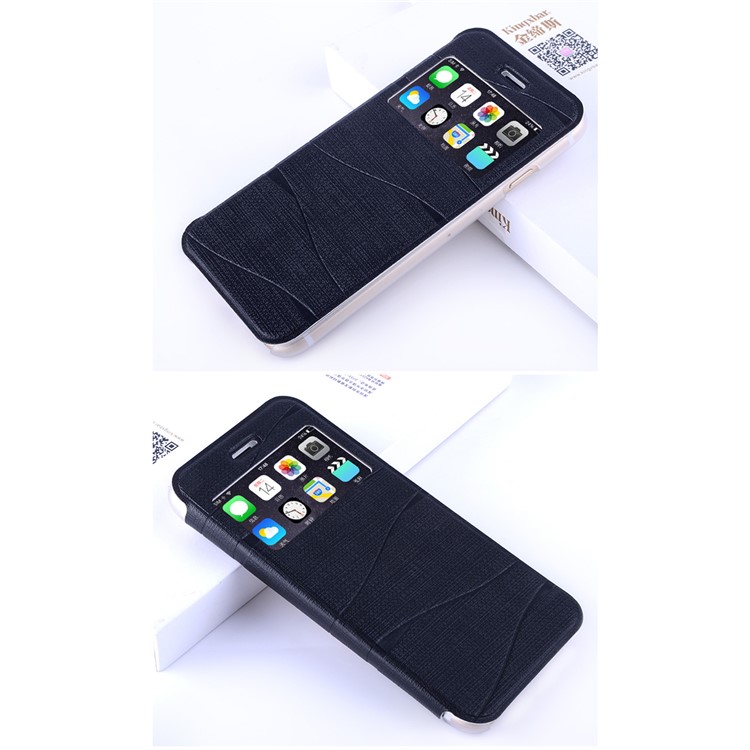 KINGBAR Elegant View Window Leather Case for iPhone 6s / 6 4.7 inch - Black-3