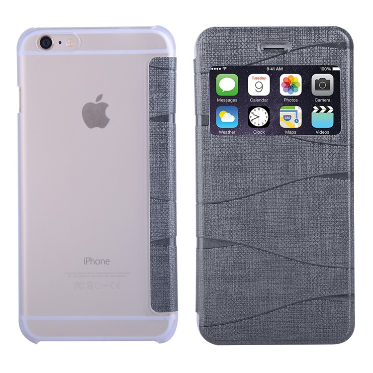 KINGBAR Elegant View Window Leather Case for iPhone 6s / 6 4.7 inch - Grey-2