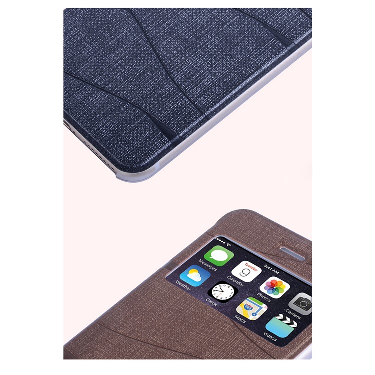 KINGBAR Elegant View Window Leather Case for iPhone 6s / 6 4.7 inch - Grey-3