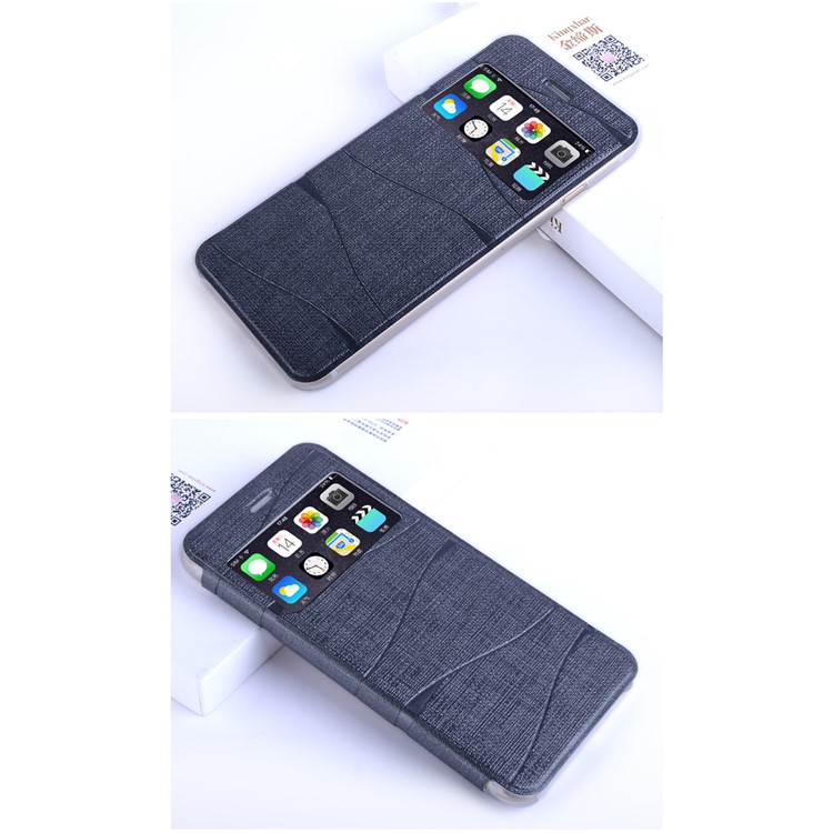 KINGBAR Elegant View Window Leather Case for iPhone 6s / 6 4.7 inch - Grey-4
