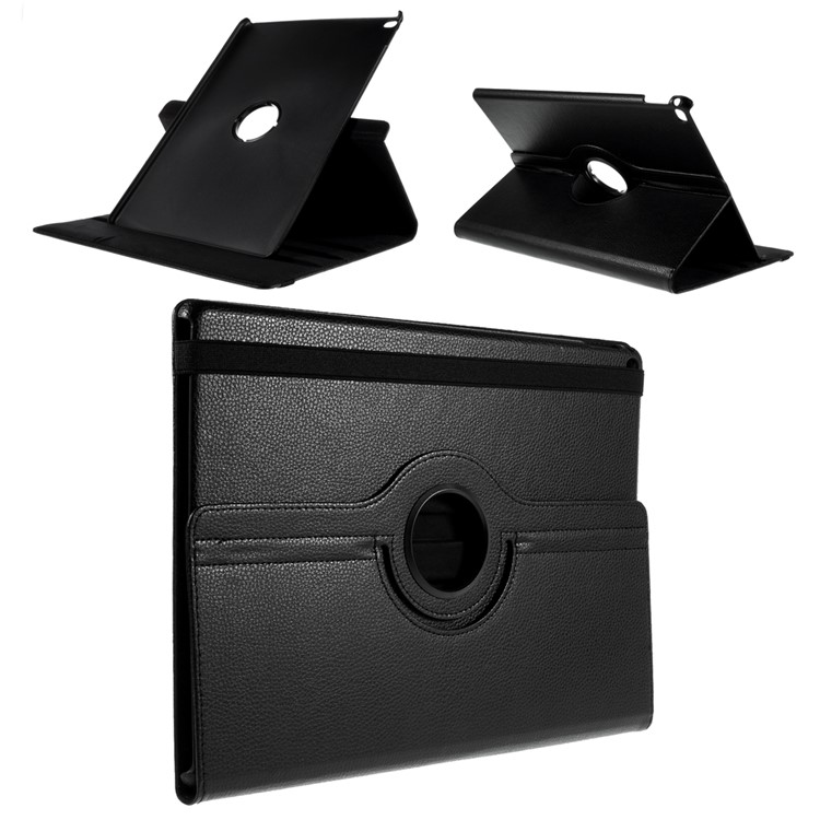 Full Rotary Stand Lychee Smart Leather Tablet Case for iPad Pro 12.9 inch - Black-1