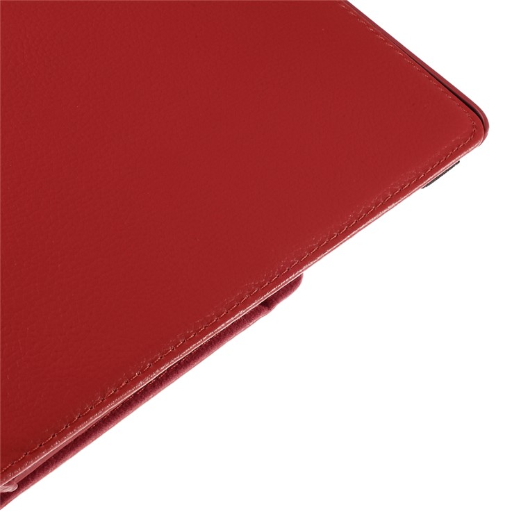 For iPad Pro 12.9 inch Full Rotary Stand Lychee Leather Smart Case - Red-9